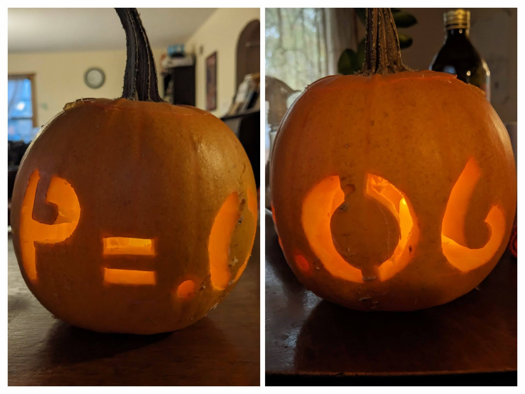 The lab's carved pumpkin for Halloween 2025