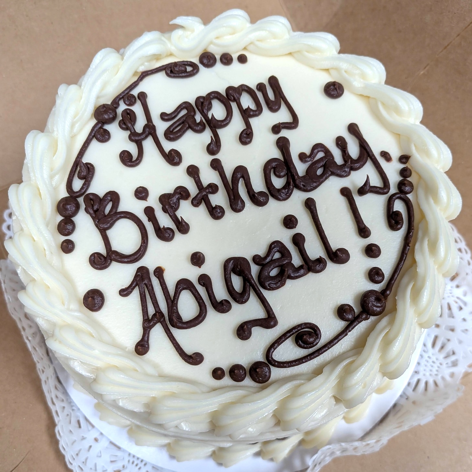 Birthday cake for Abigail Zimmerman